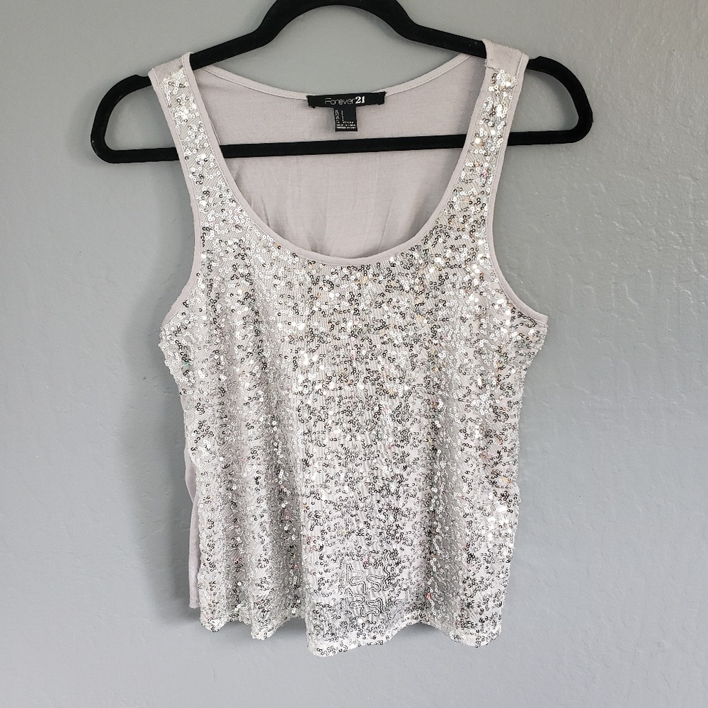 5for25!! F21 • Sequin Silver Tank